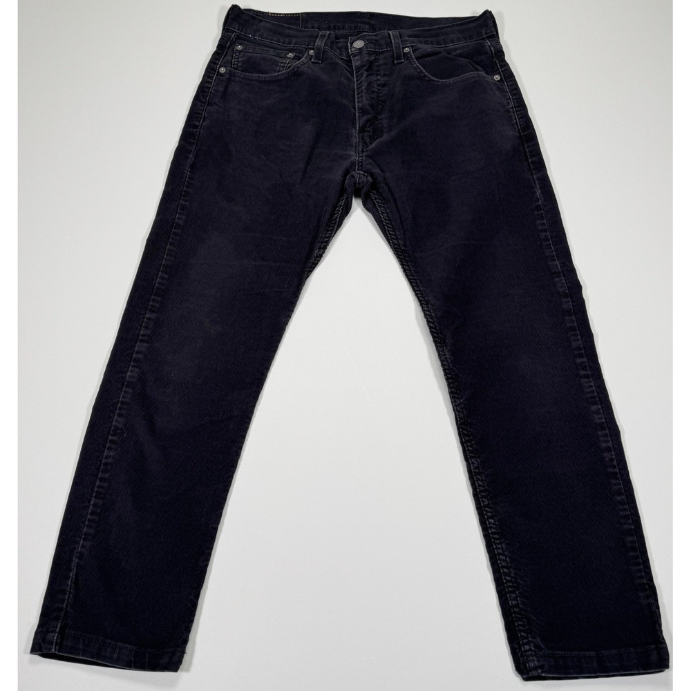 Levi's 512 Mens Corduroy Pants 32x26 Black Cotton Slim Taper Chino 5 Pocket